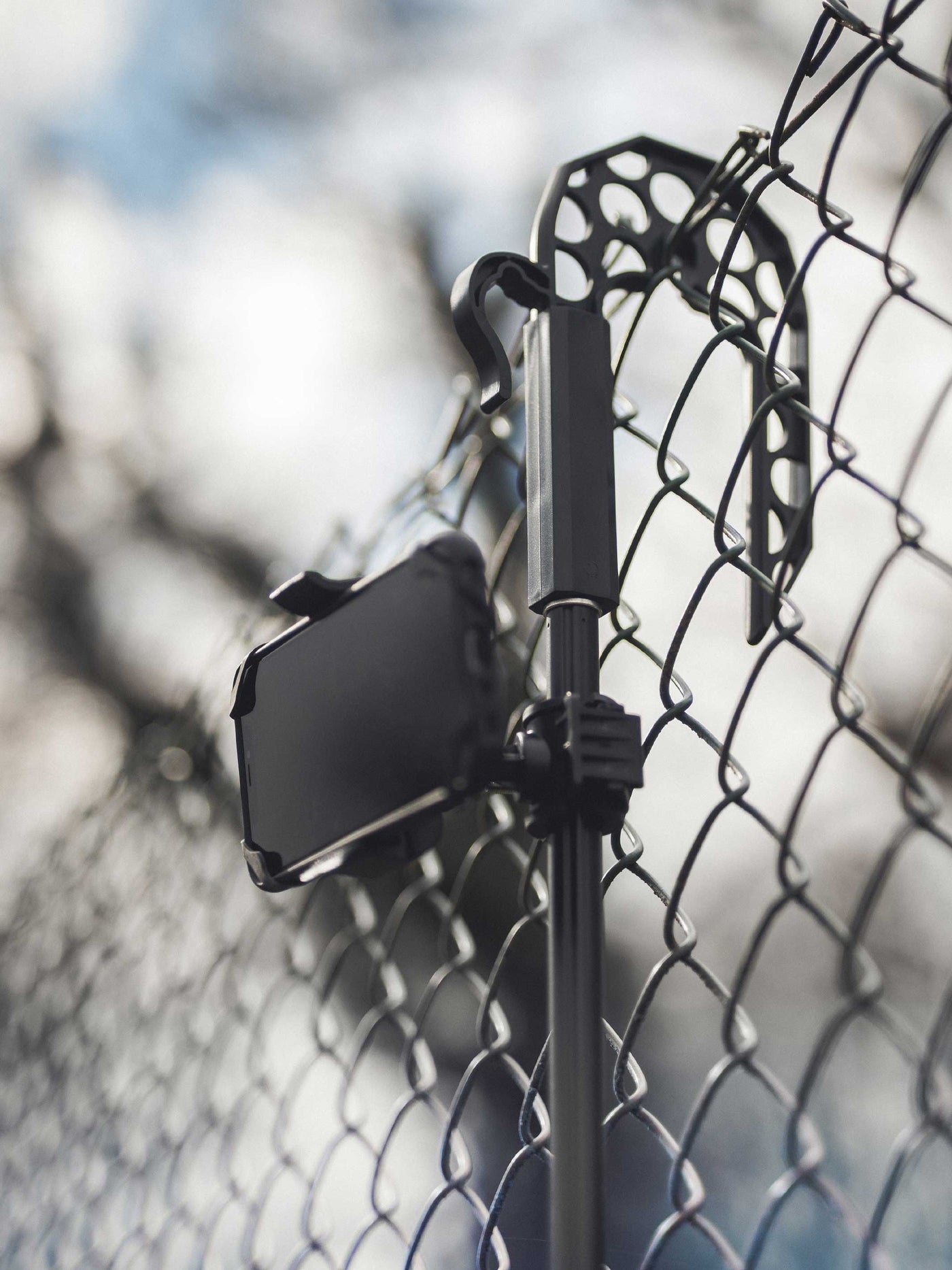 Functional Tennis Camera Mount on the fence